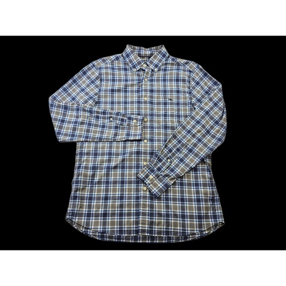 VINEYARD VINES S On-The-Go Nylon‎ Plaid Shirt Button Down Dress Shirt Men's EUC - Picture 1 of 8